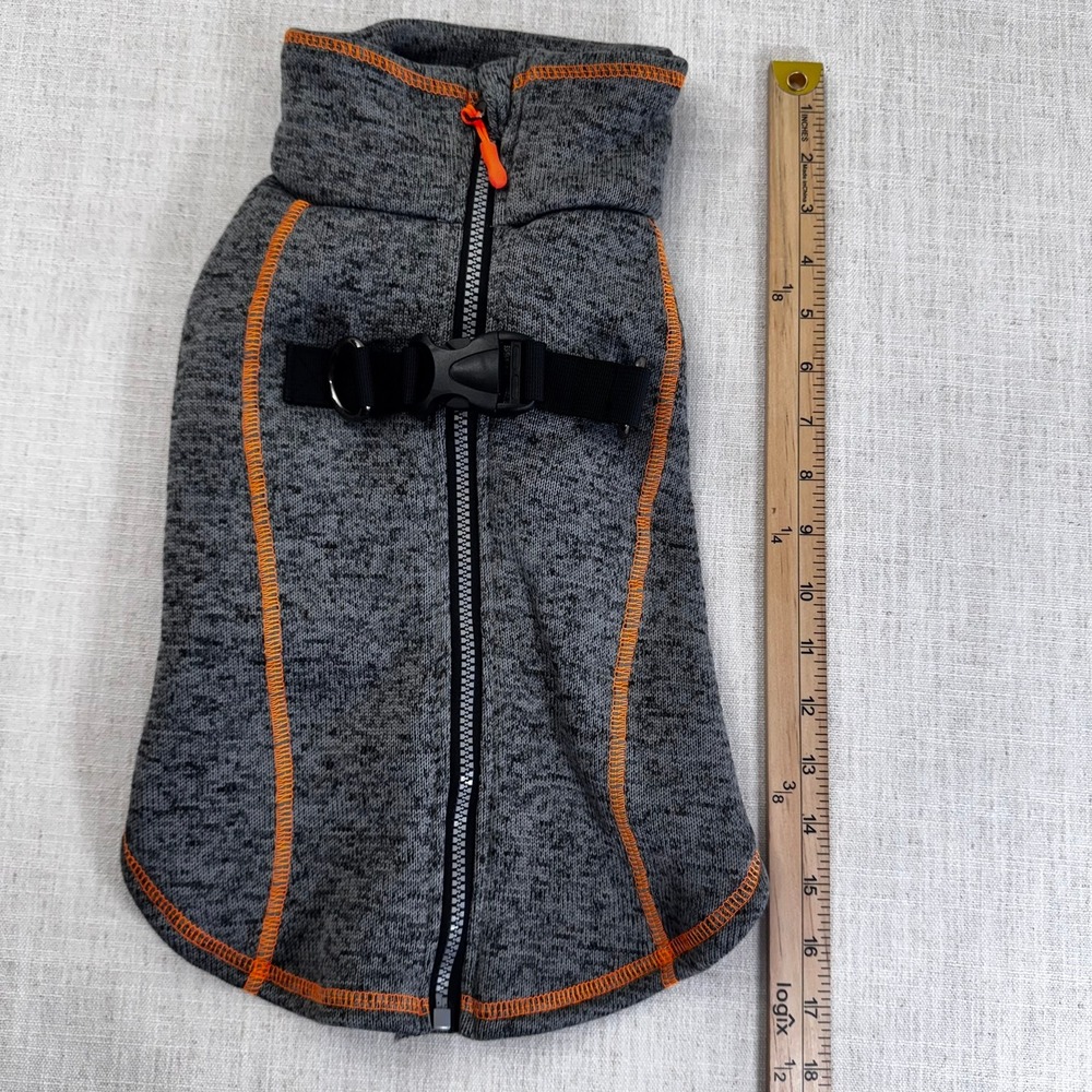 Dress Your Pet With Love Gray‎ Fleece Dog Sweater Vest Harness Zipper Large NEW - Picture 9 of 15